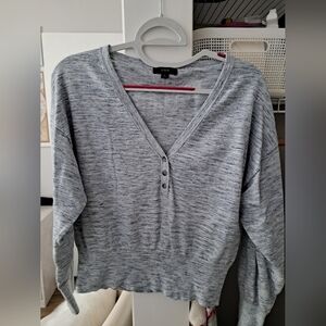 J. Crew Light Gray V-Neck Top